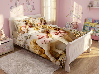 Colorful 7D printed kids bedsheet from The Gharnish Magical Forest collection featuring whimsical forest and animal designs.