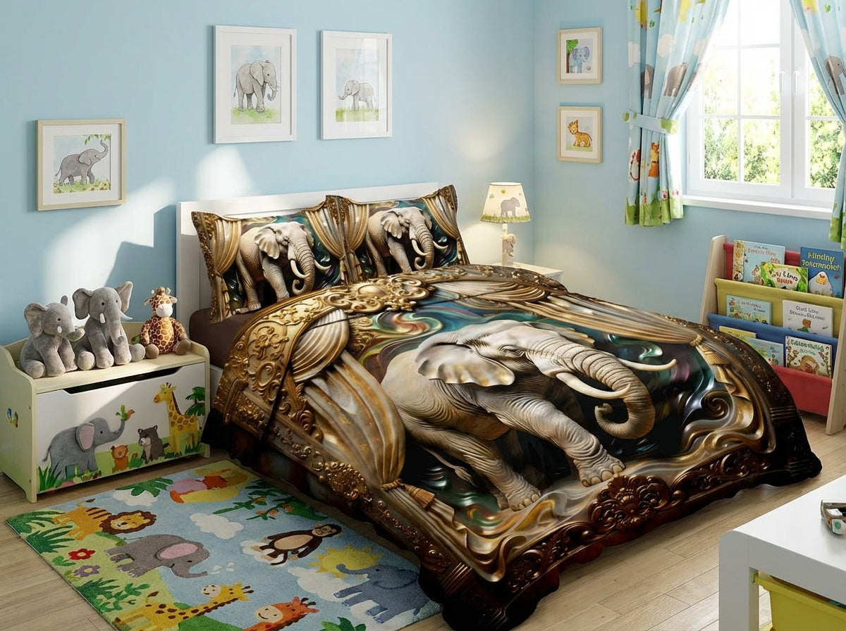 Colorful Magical Forest kids bedsheet from The Gharnish with 7D printed woodland design, suitable for children's bedroom decor.