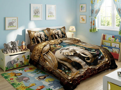 Colorful Magical Forest kids bedsheet from The Gharnish with 7D printed woodland design, suitable for children's bedroom decor.