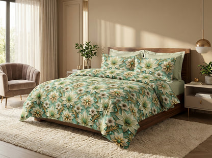 Kids Corner Blossom Series king size 7D printed bedsheet by The Gharnish with colorful floral design for children.