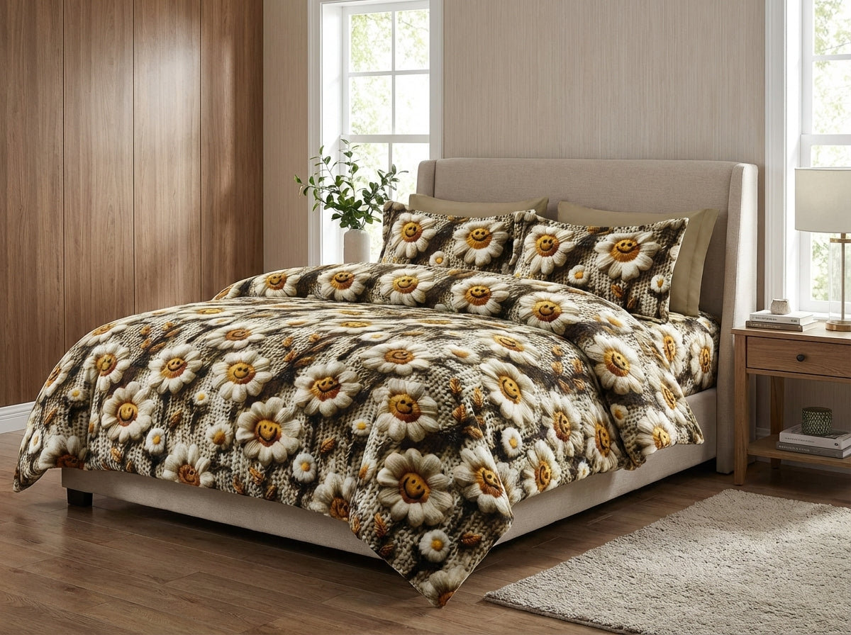 King size Blossom Series 7D printed bedsheet from The Gharnish, featuring a colorful floral design in a kids' room setting.