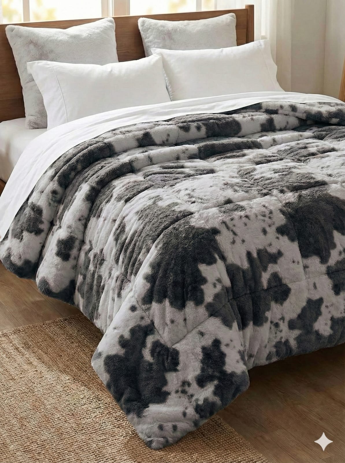 Rabbit Fur Dohar cum Duvet Cover With Hidden Zip - The Gharnish - A Unit of Satkala Creations
