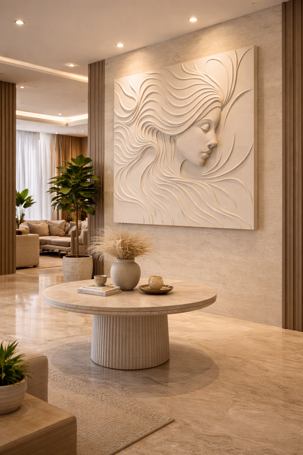 Ethereal Flow 3D wooden wall art by The Gharnish featuring intricate, layered wood design for modern interior decor.