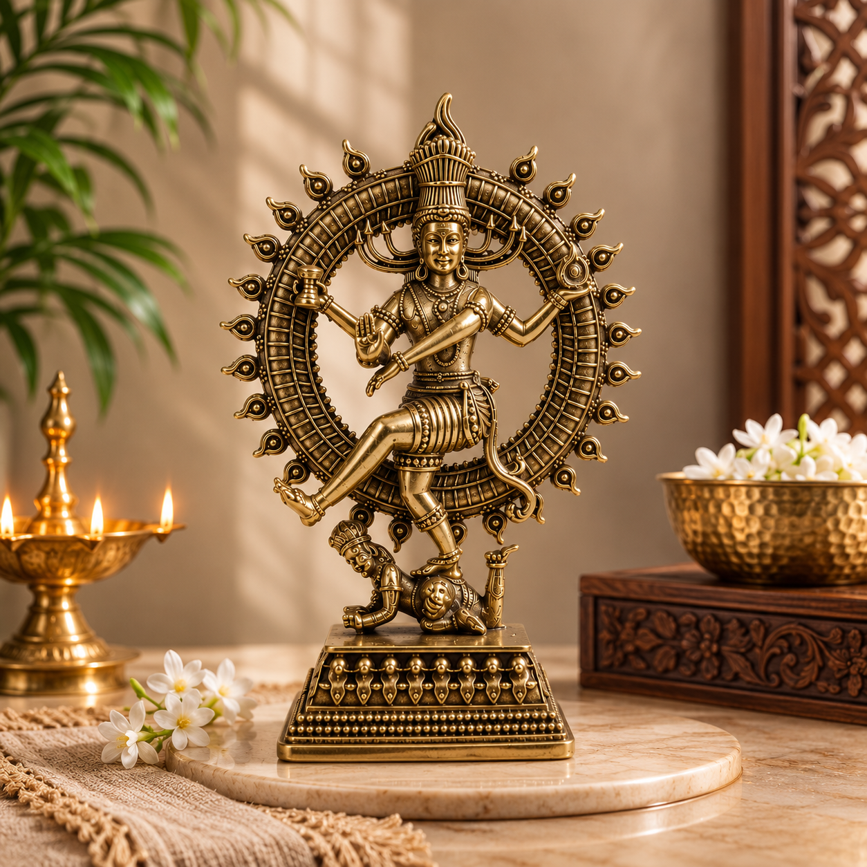 Nataraja Brass Murti  | Premium Wax Casting | Exquisite Handcrafted Finish
