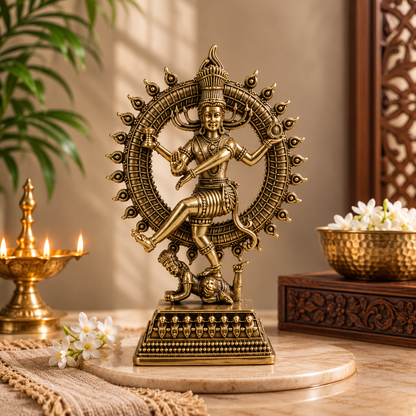 Nataraja Brass Murti  | Premium Wax Casting | Exquisite Handcrafted Finish