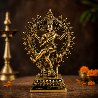 Nataraja Brass Murti  | Premium Wax Casting | Exquisite Handcrafted Finish