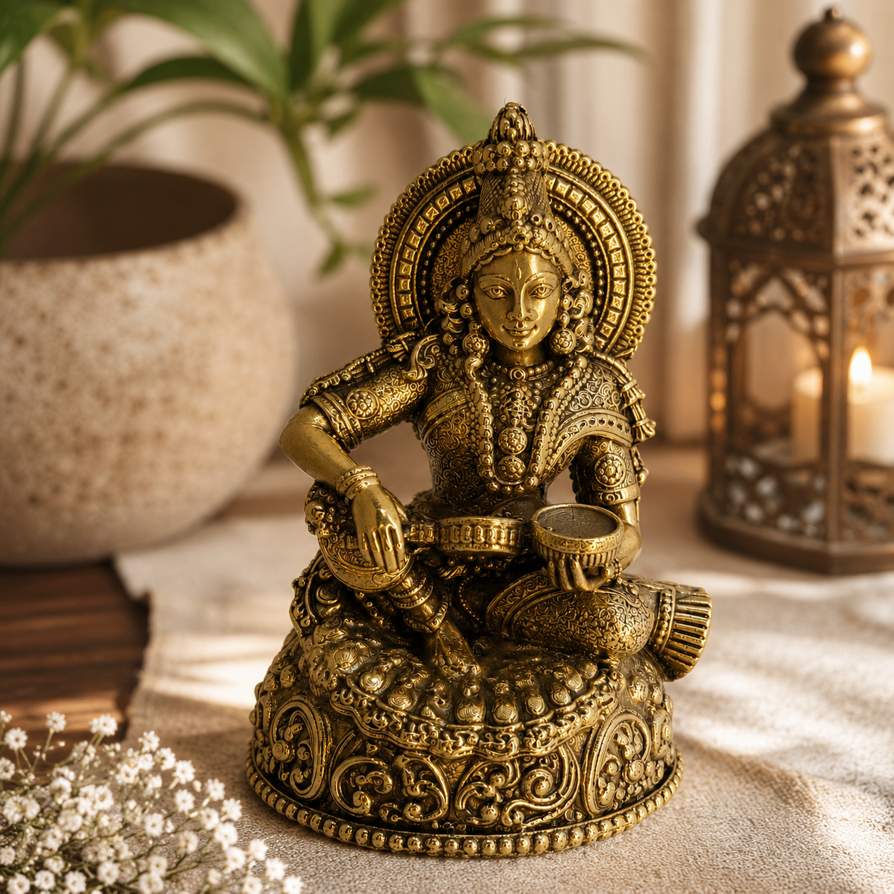 Annapurna Devi Brass Idol | Premium Handcrafted Murti