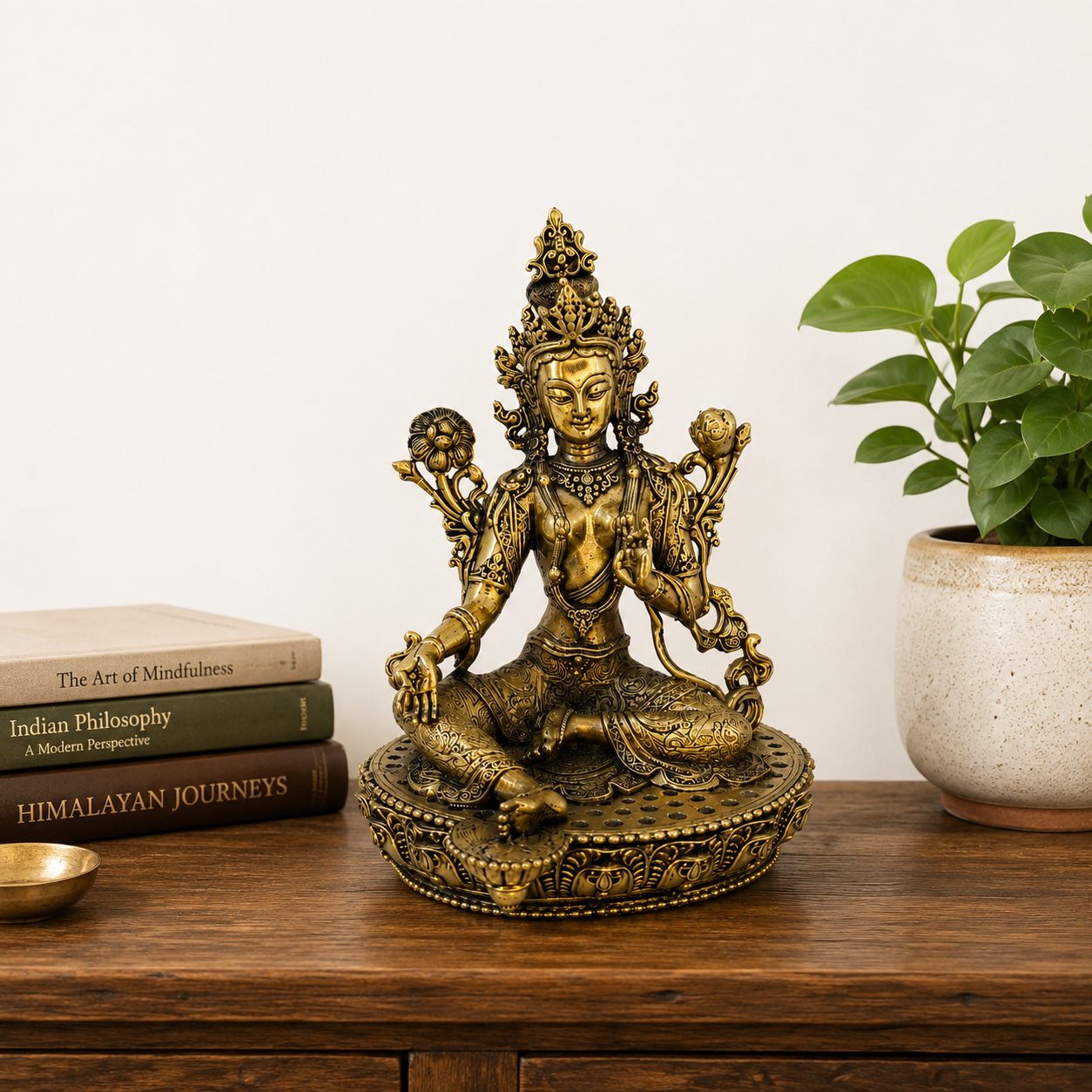 Premium Tara Devi Brass Idol | Handcrafted Brass Tara Murti | Traditional Wax Casting Statue