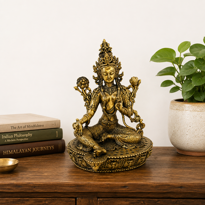 Premium Tara Devi Brass Idol | Handcrafted Brass Tara Murti | Traditional Wax Casting Statue