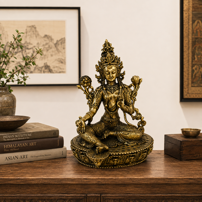 Premium Tara Devi Brass Idol | Handcrafted Brass Tara Murti | Traditional Wax Casting Statue