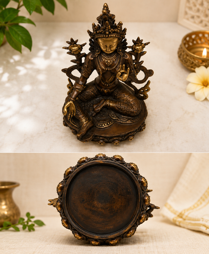 Fine Brass Tara Devi Statue - Handcrafted Buddhist Deity Idol