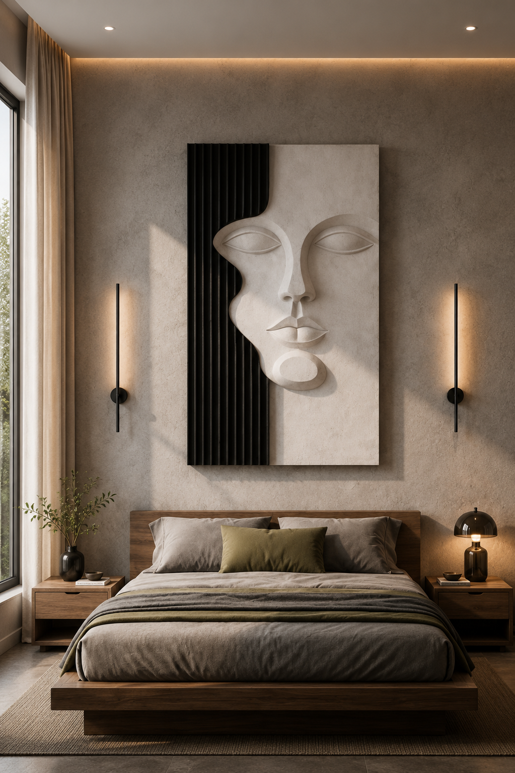 Sculpted Grace 3D Modern Abstract Face Wall Art – Minimalist Textured Wall Decor