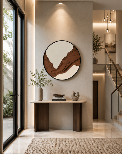 Woodwave Circle Wooden Wall Art for Modern Living Room Decor