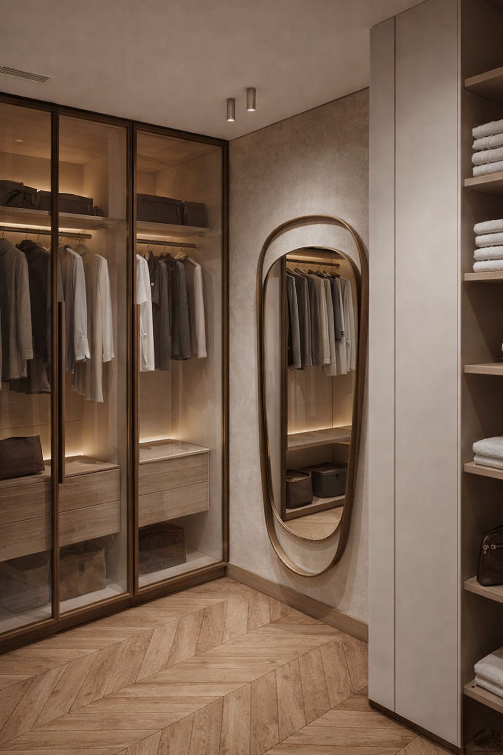 Premium wooden wall mirror with double-layer design from The Gharnish Aura Arch Luxe collection, featuring a stylish arch shape.