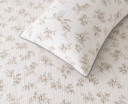 Soft floral bedding set of 3 pieces from The Gharnish, includes quilted bedcover and matching pillow covers, perfect for a cozy bedroom.