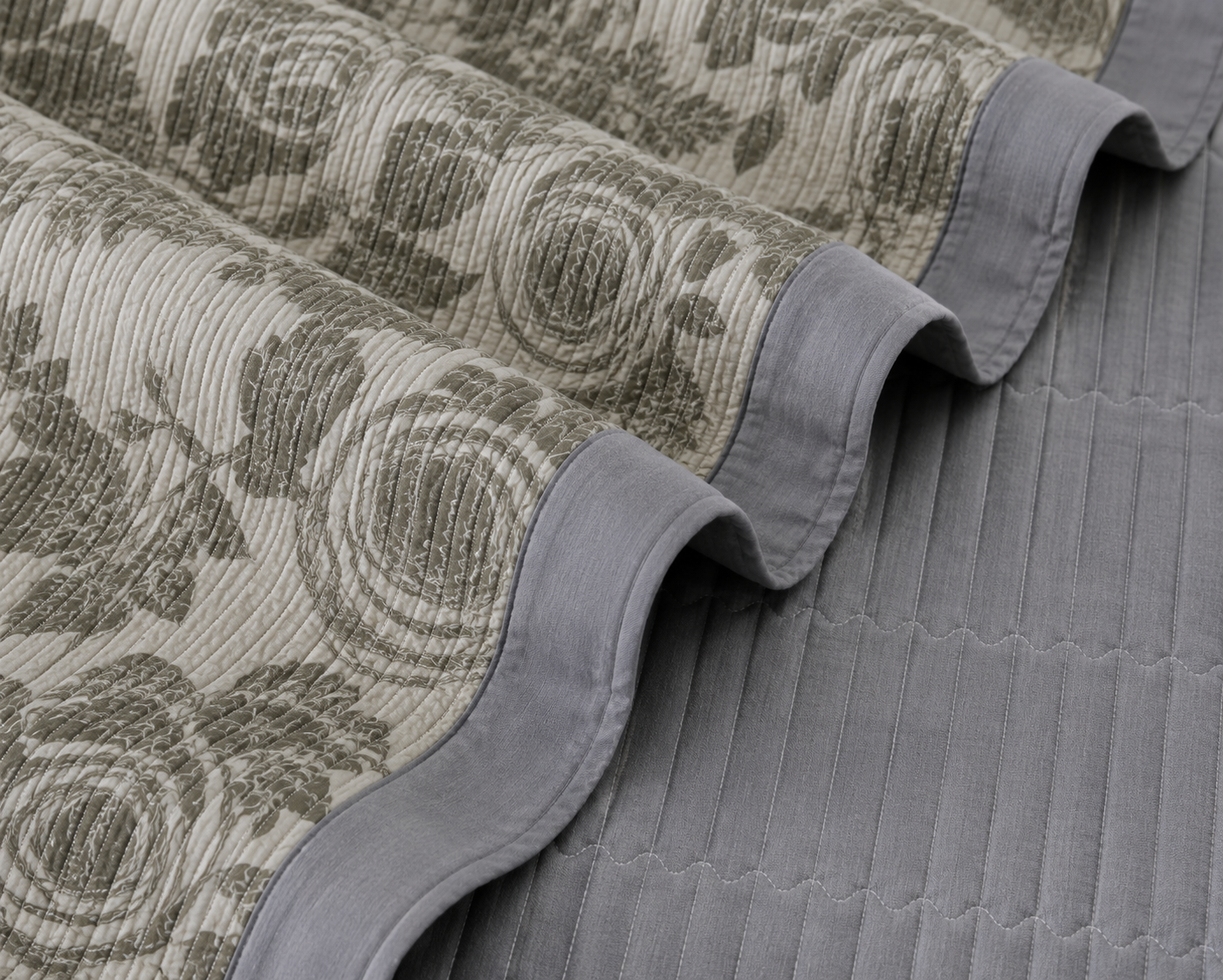 Soft floral bedding set of 3 pieces from The Gharnish, includes quilted bedcover and matching pillow covers