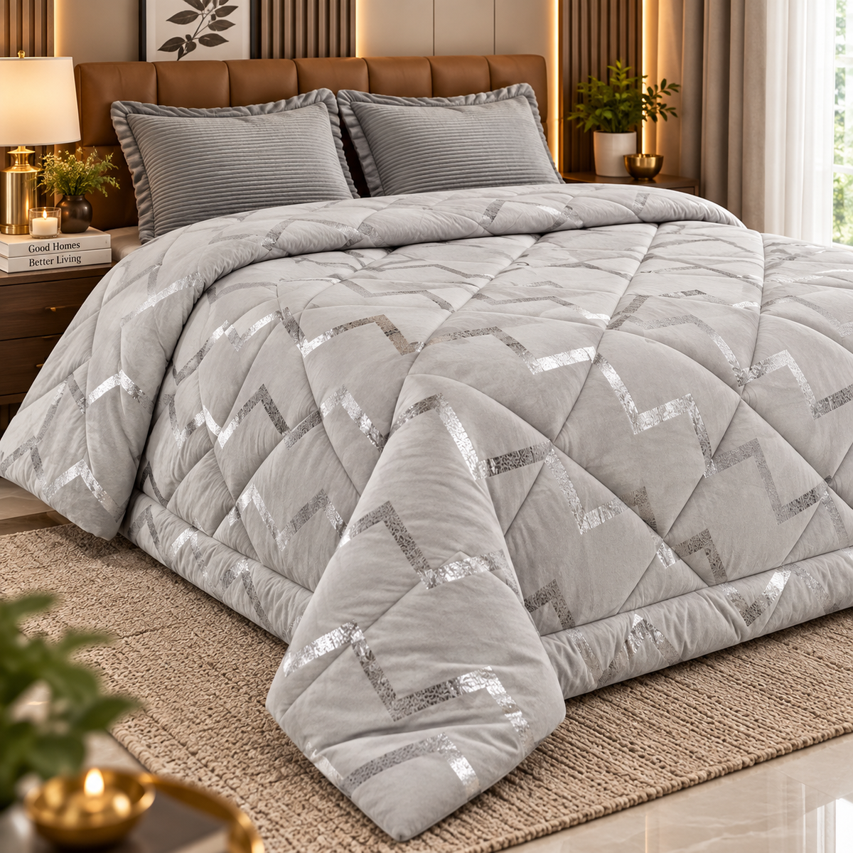 Silver Ash Elegance Luxury and Premium Quilt
