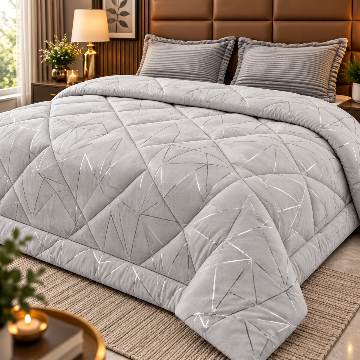 Silver Ash Elegance Luxury and Premium Quilt
