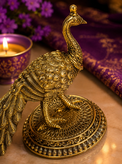 Peacock Brass Artpiece
