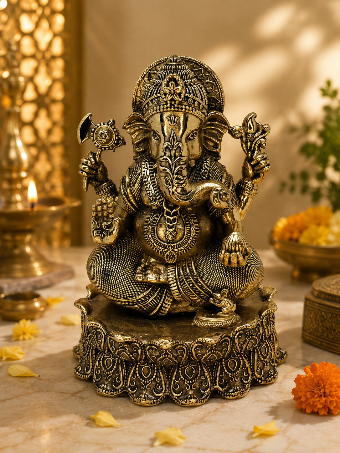 Brass Ganesha Murti
