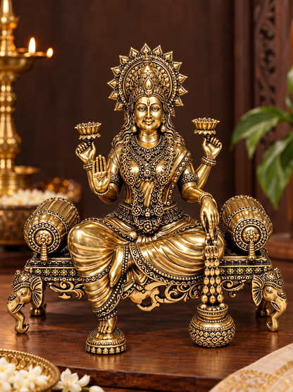 Antique Brass Shri Mahalakshmi Samriddhi Murti