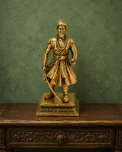 Chatrapati Shivaji Maharaj Brass Statue – Handcrafted Maratha Warrior Idol