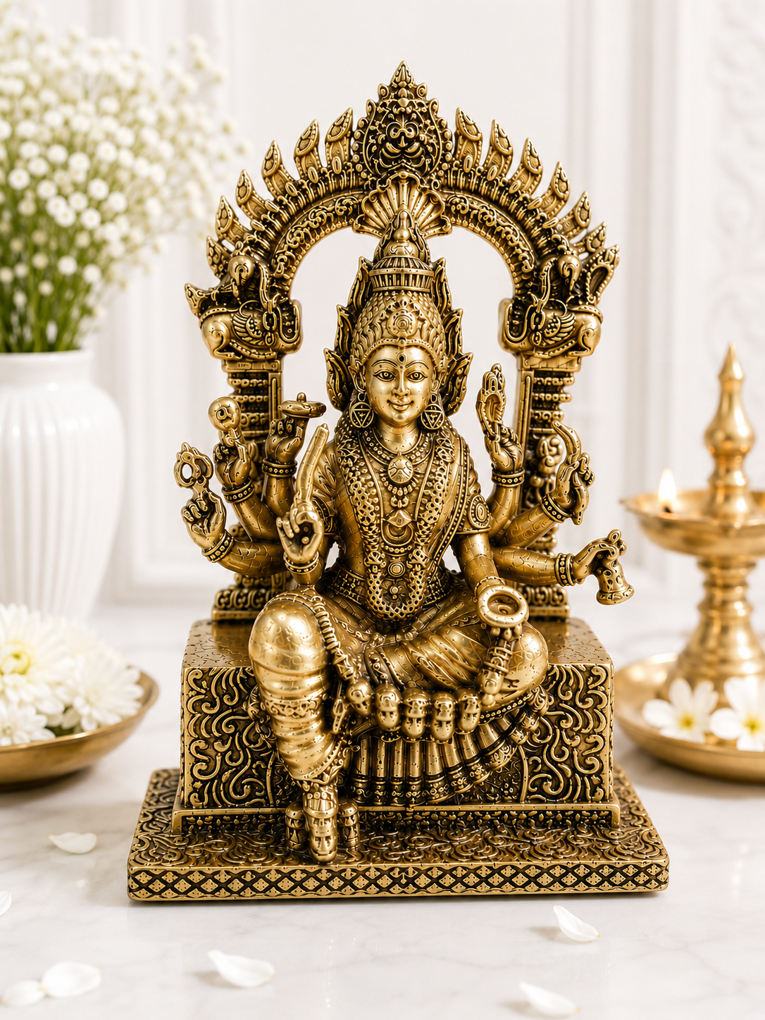 Mariamman Mata Brass Idol – Goddess of Rain, Protection & Healing