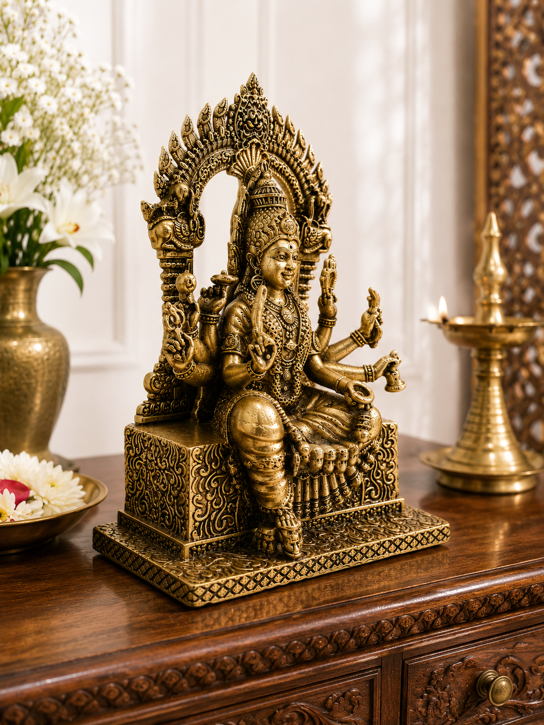 Mariamman Mata Brass Idol – Goddess of Rain, Protection & Healing