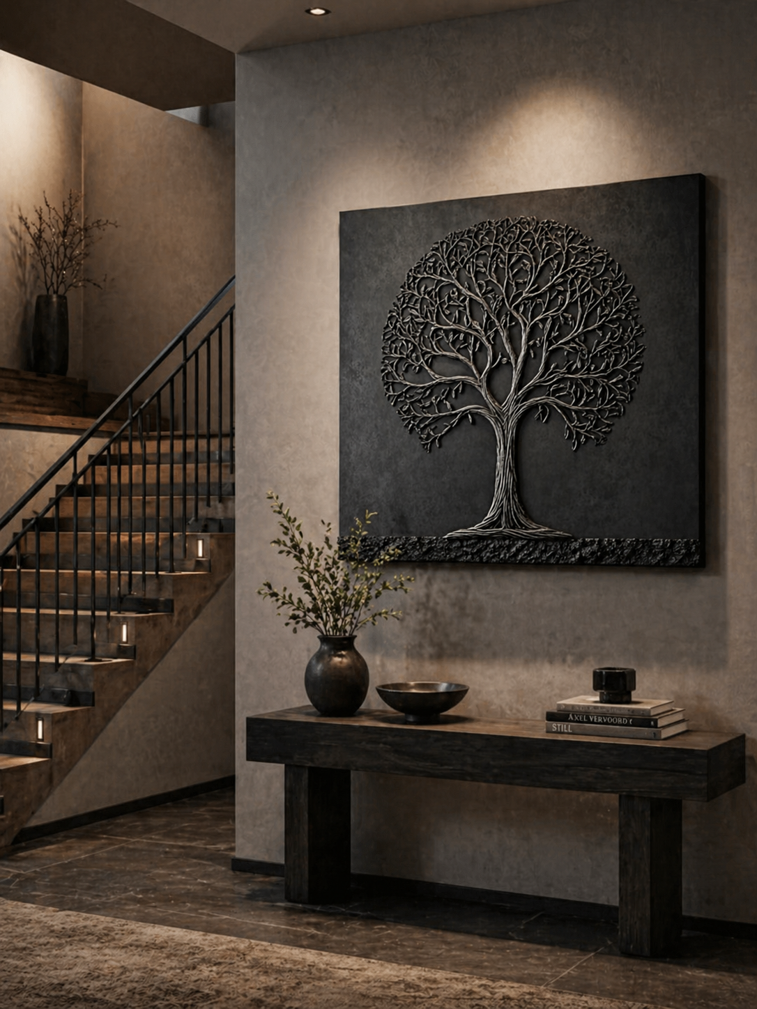 Kalpataru wooden wall art by The Gharnish, intricate handcrafted decor piece ideal for Vastu home decoration.