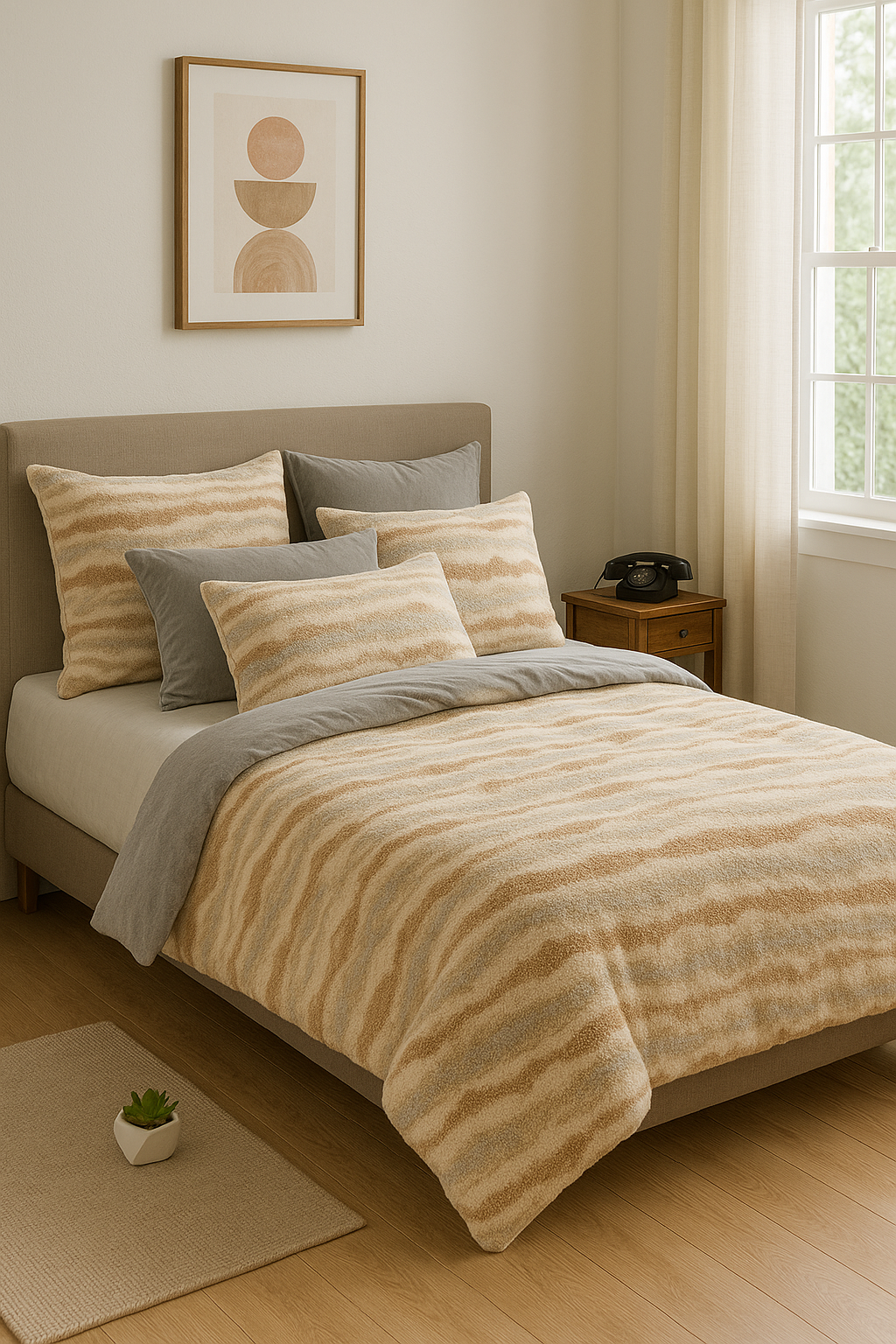 Abstract Wave and Curve Design Blanket cum Duvet Cover