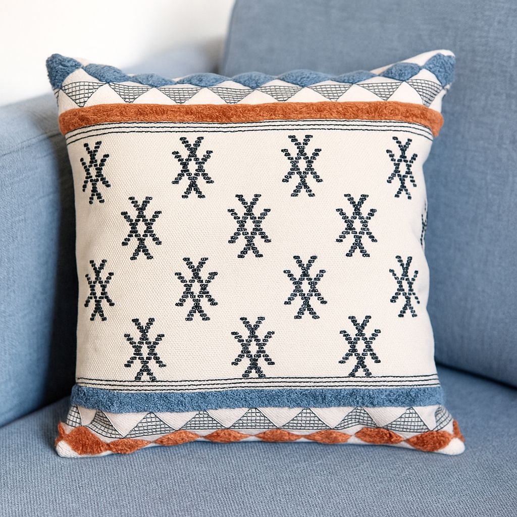 Boho Decorative & Designer Cushion Cover Set of 2 – Premium Cotton Embroidered Pillow Covers for Home Décor - The Gharnish - A Unit of Satkala Creations