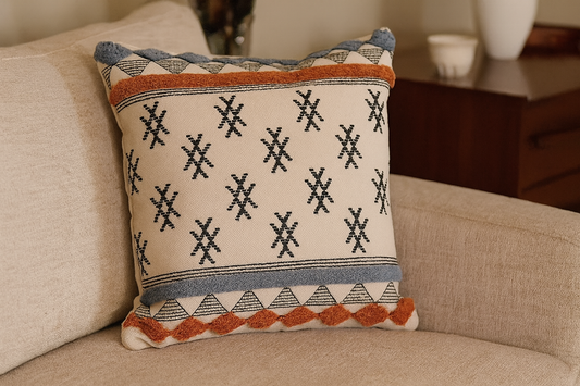 Boho Decorative & Designer Cushion Cover Set of 2 – Premium Cotton Embroidered Pillow Covers for Home Décor - The Gharnish - A Unit of Satkala Creations