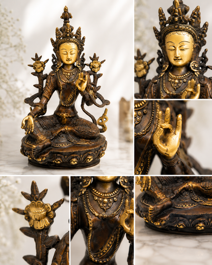 Fine Brass Tara Devi Statue - Handcrafted Buddhist Deity Idol