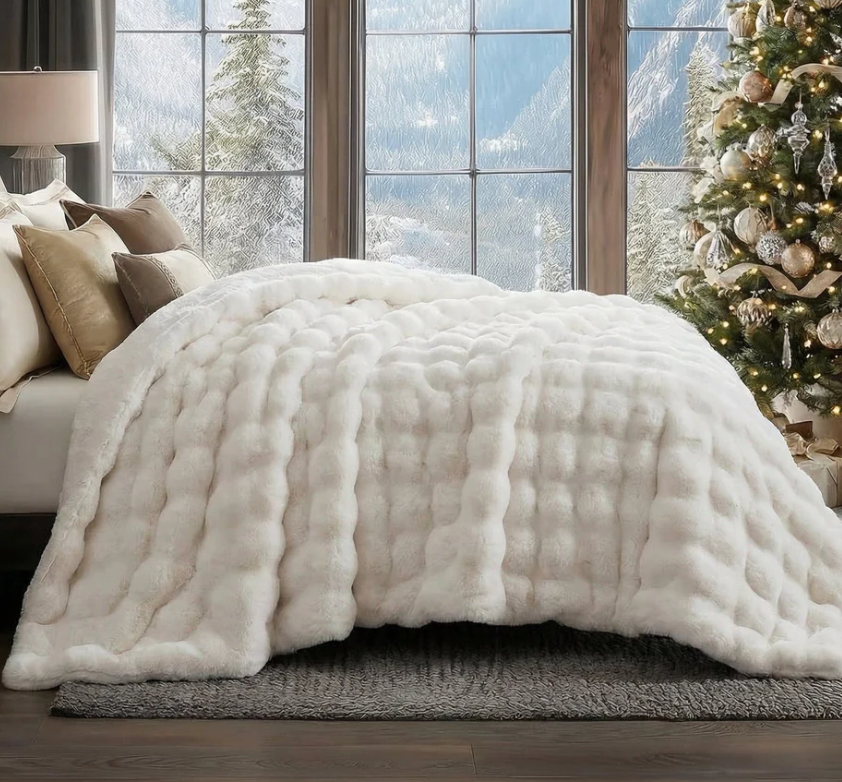 Premium and Imported Luxury Rabbit Fur Limited Edition Blanket for Single Bed