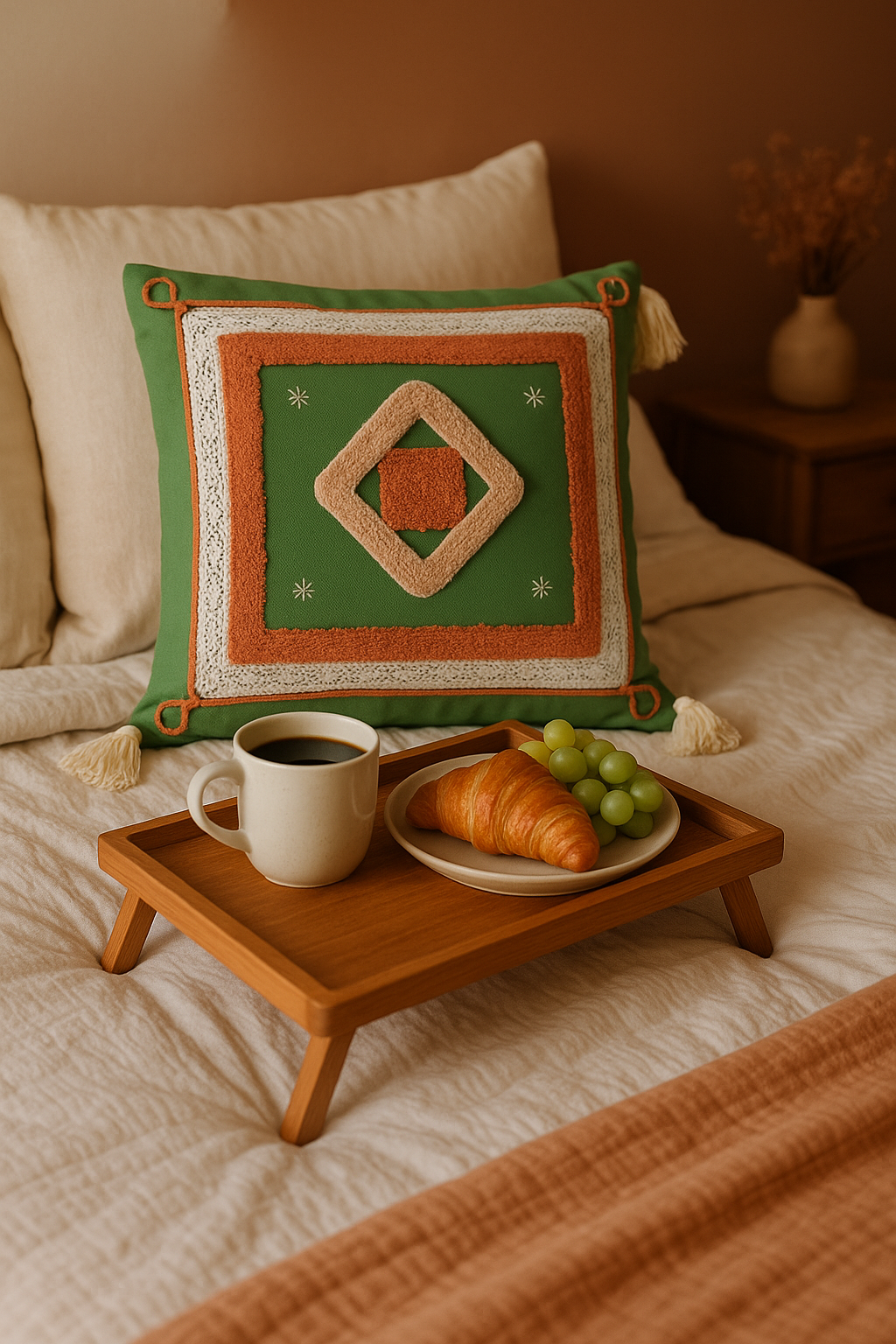 Handblocked 100% Cotton Tufted Cushion set of 2 - The Gharnish - A Unit of Satkala Creations