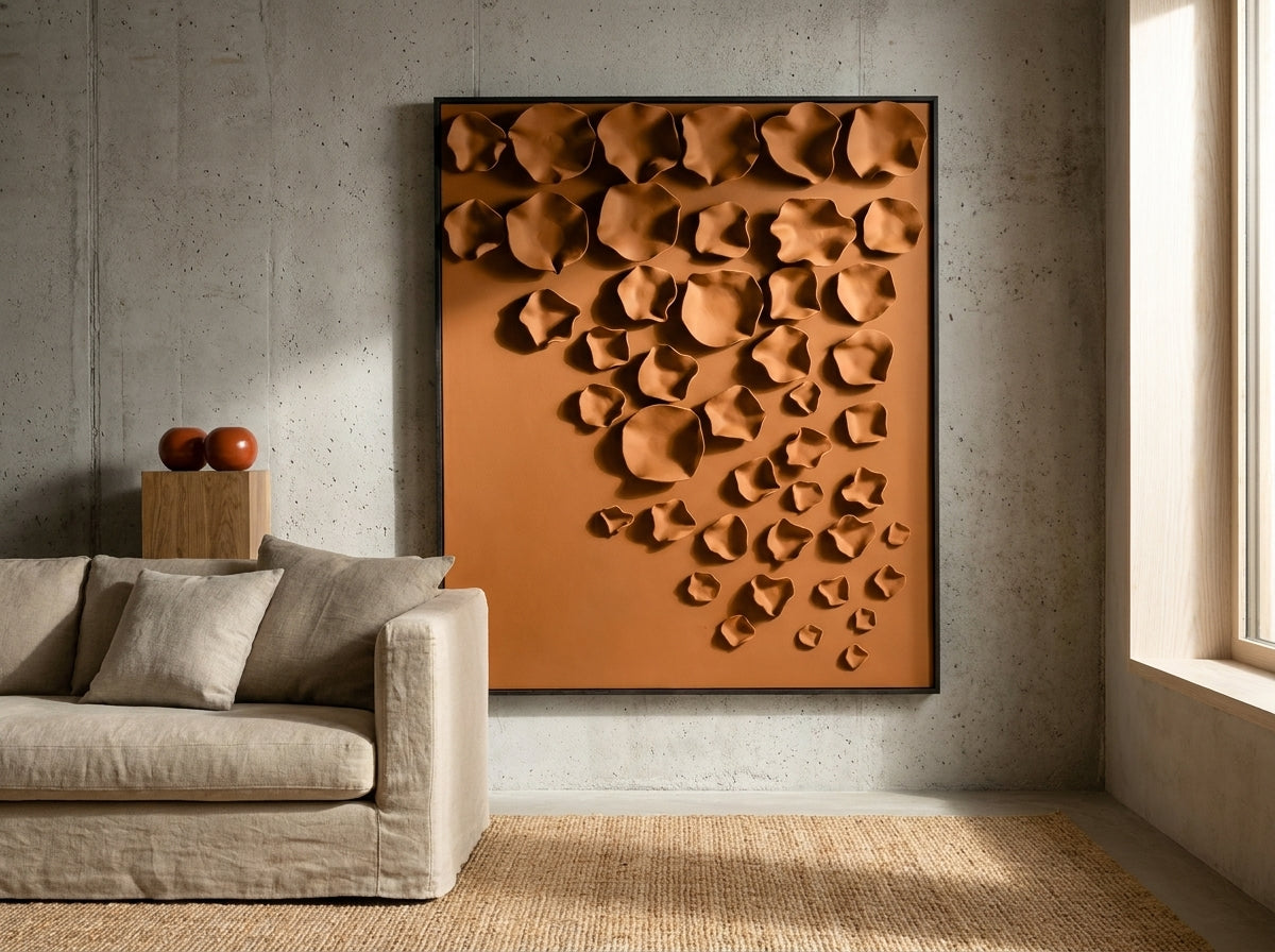 Contemporary 3D wooden wall art by The Gharnish featuring modern textured design for stylish home decor.