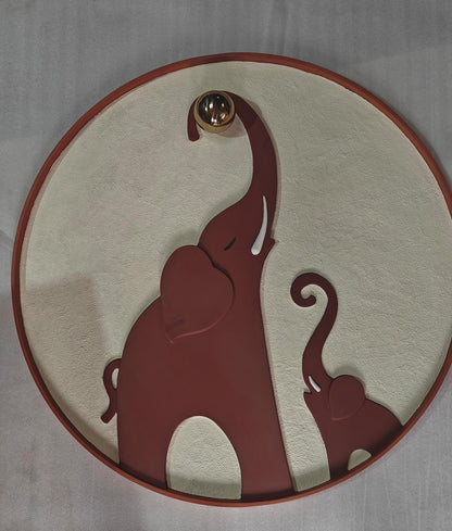 Decorative plate with an elephant design on a plain background