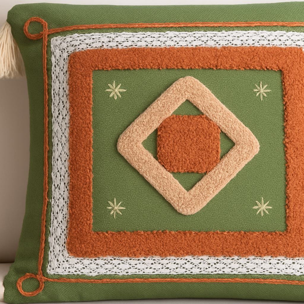 Handblocked 100% Cotton Tufted Cushion set of 2 - The Gharnish - A Unit of Satkala Creations