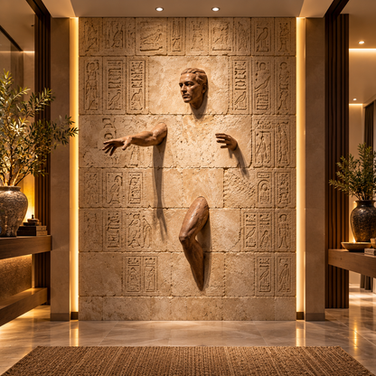 The Awakening, Beyond the wall – Human Figure Sculptural Wall Decor