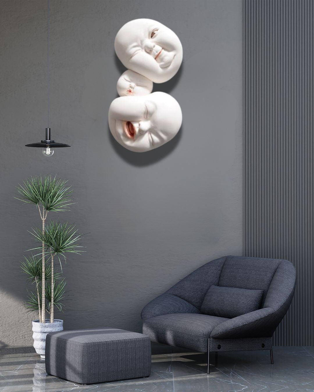 Distorted Baby Faces, Surreal & Disturbing Ceramic Sculpture - The Gharnish - A Unit of Satkala Creations