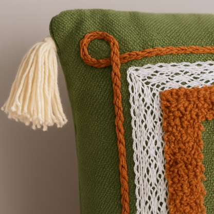 Handblocked 100% Cotton Tufted Cushion set of 2 - The Gharnish - A Unit of Satkala Creations