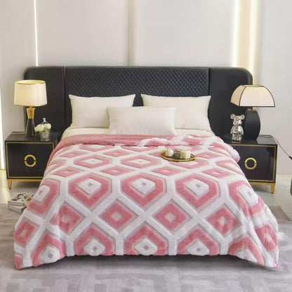 Diamond Weave Plush AC & Winter Blanket - The Gharnish - A Unit of Satkala Creations