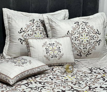 Premium King Size 5 Pcs Quilted Bedding Set - The Gharnish - A Unit of Satkala Creations