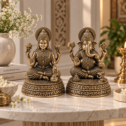 Lakshmi Ganesh on a stone table