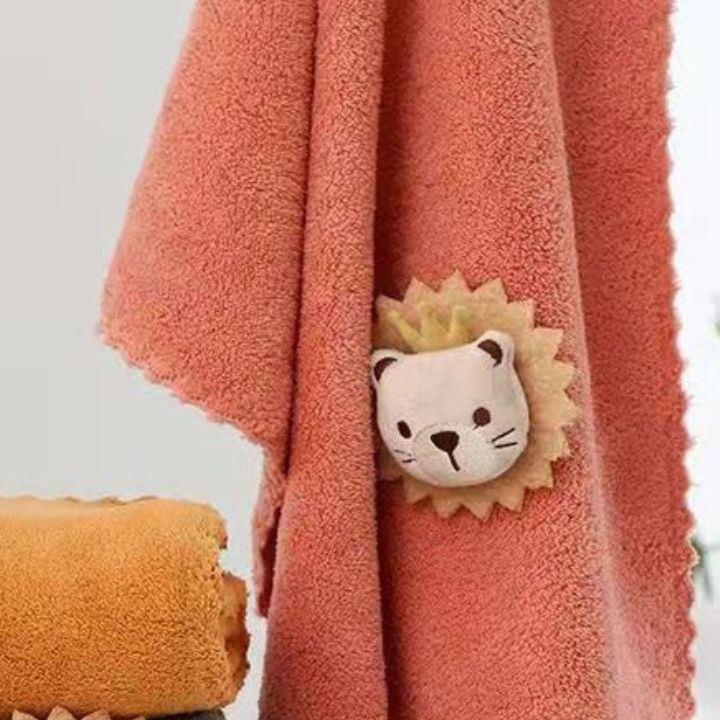 Lion Hug Plush Face Towels – Ultra-Soft & Cute Cotton Towels for Kids & Family - The Gharnish - A Unit of Satkala Creations