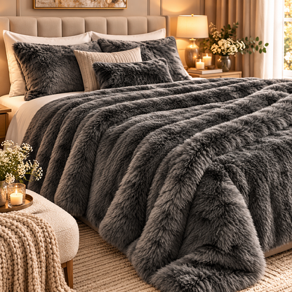 Luxury Faux Fur Winter Blanket – Ultra Soft Plush Warm Throw for Bed & Home