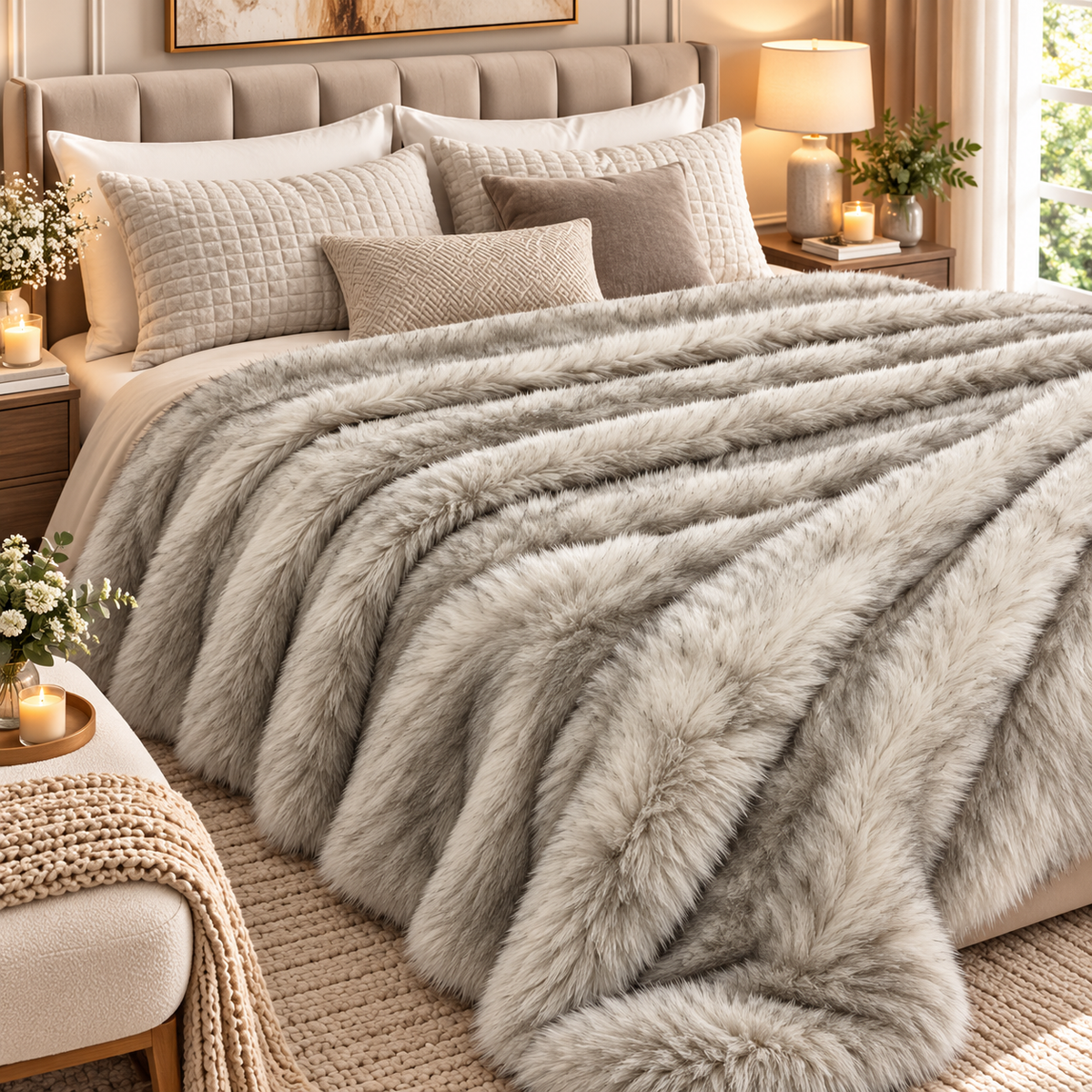 Luxury Faux Fur Winter Blanket – Ultra Soft Plush Warm Throw for Bed & Home