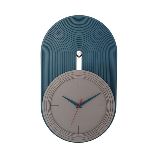 Elevate your home decor with our Modern Nordic Wall Clock, a perfect blend of minimalist design and functional elegance. Featuring a matte grey dial set against a teal blue arched panel with fine grooves, this clock adds a contemporary touch to any living room, bedroom, or office space. The sleek blue and red hands ensure precise timekeeping,deal for lovers of Scandinavian and modern aesthetics.