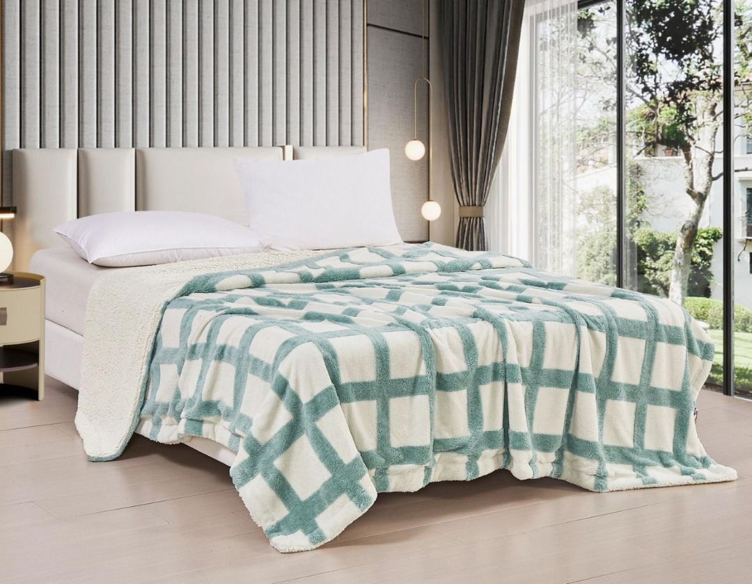Glen Soft Mink Double Bed Blanket by The Gharnish, ideal for winter and AC rooms, showcasing plush fabric and cozy texture.