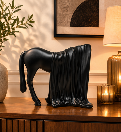 Modern horse statue decorative showpiece by The Gharnish, animal figurine with sleek contemporary design for living room decor